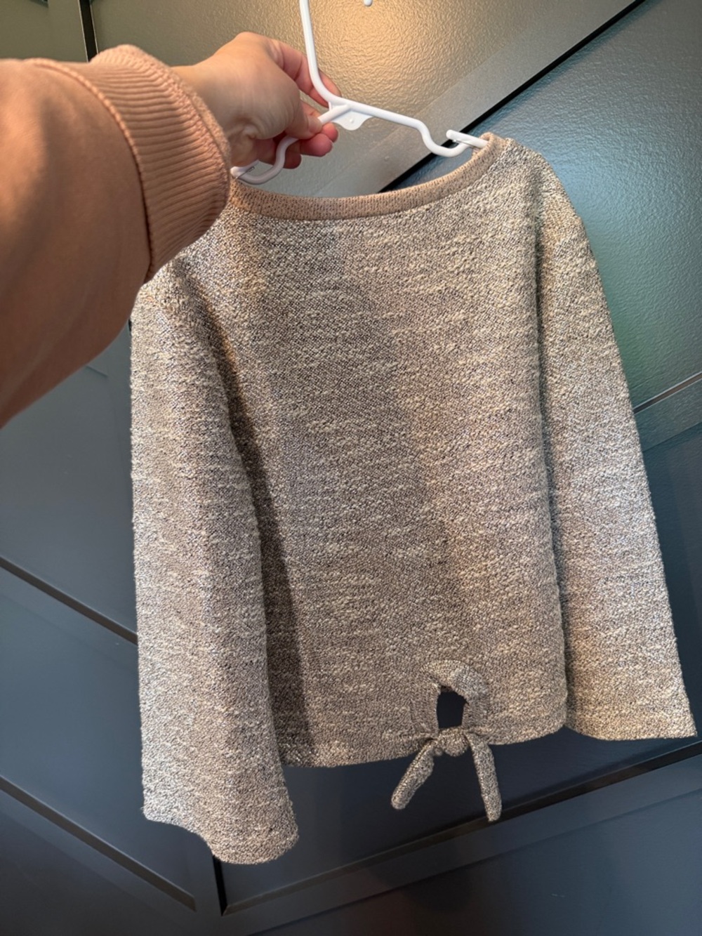 ☀️Splendid tie back shimmer sweater bow detail NWT
